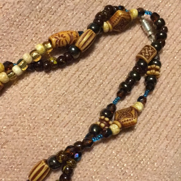 Glass Beads Lariat Necklace - One of a Kind - Picture 5 of 9